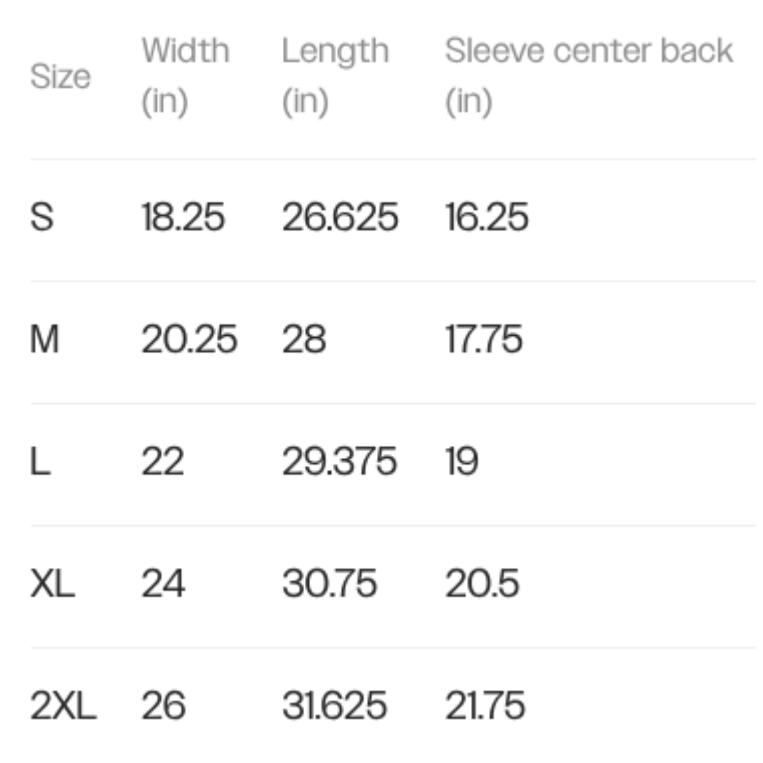 FORT GREENE heavyweight 100% cotton vintage-look t-shirt with relaxed unisex fit and reinforced seams in size chart view