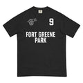 Black FORT GREENE heavyweight cotton t-shirt with vintage look and Fort Greene Park print